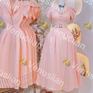 MILLENIAL PINK PADDED SHIRTWAIST DRESS MAXI DRESSES WOMEN'S FASHION CLOTHING
